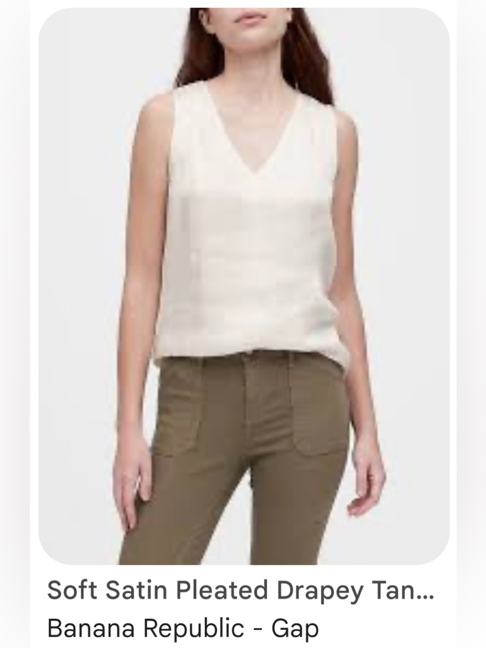 NWT/ NWOT Banana Republic- Ivory  V-Neck Sleeveless Blouses-XXL